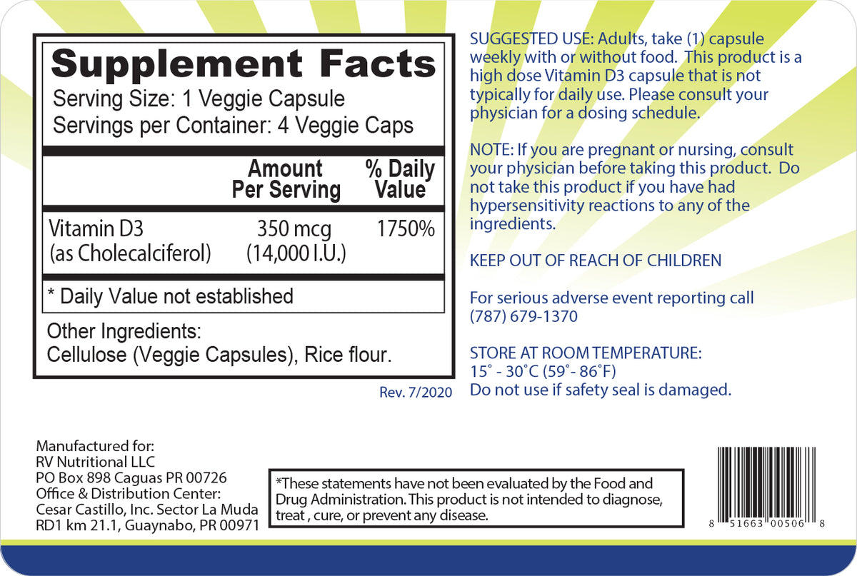 OPTIMAL D3®M 14,000IU – RV Nutritional LLC